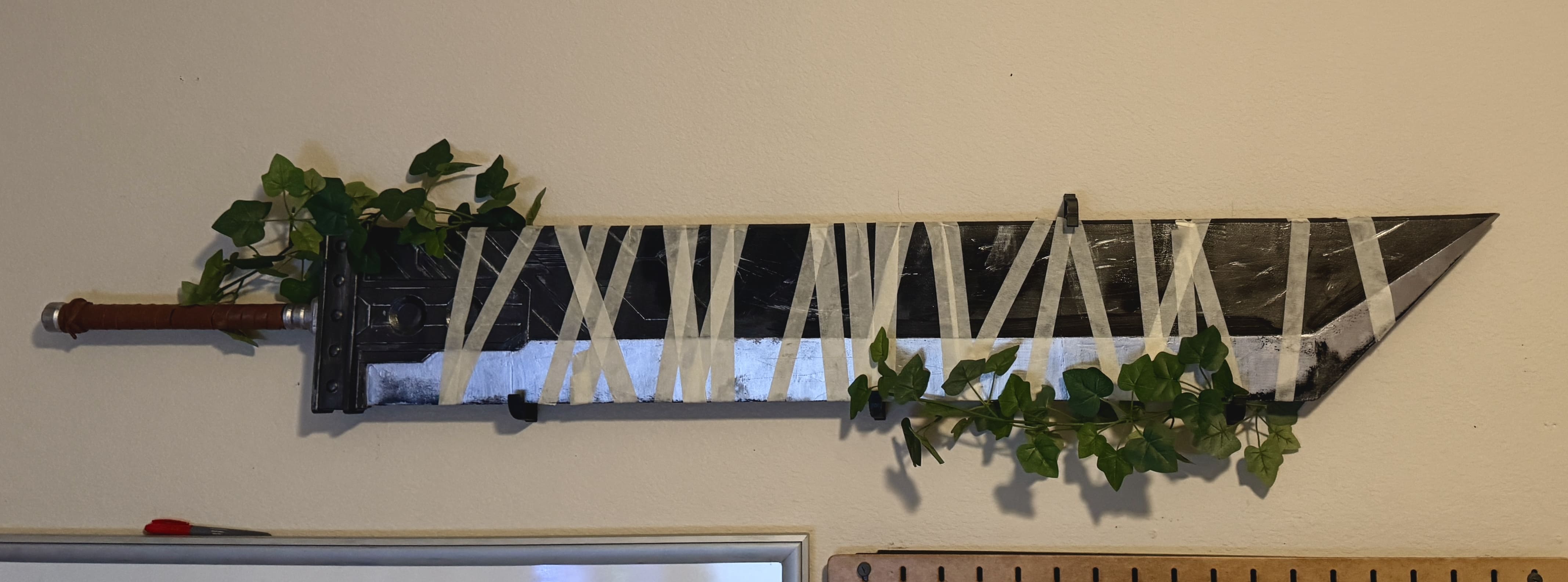 Finished Buster Sword mounted on the wall